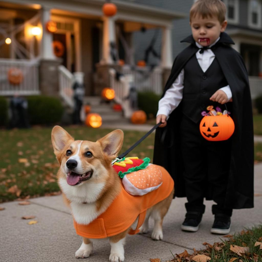 Dog Hot Dog Halloween Costume, Funny Pet Halloween Costumes for Dogs Cat of Small Medium Large Breed