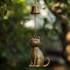 Lovely Kitten Wind Chimes Indoor and Outdoor Decoration Vintaged Bronze Metal Soothings Sounds for Garden Decoration Gift