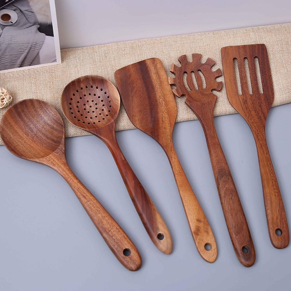 Solid Wood Cooking Spatula Non Stick Pan Stir Fry Spatula Long-handled Shovels  Fried Egg