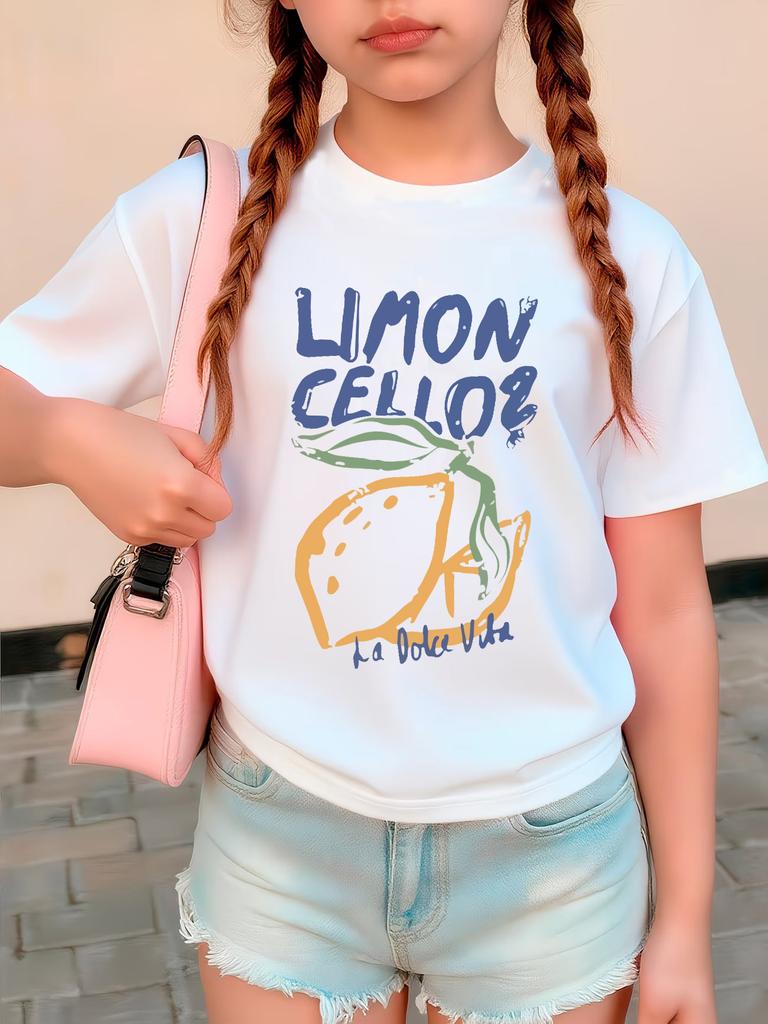 Harajuku Summer Spring Limon Cello T Shirts Funny Manga Kids Childrens Tshirt Boys Girls Casual Top Tee