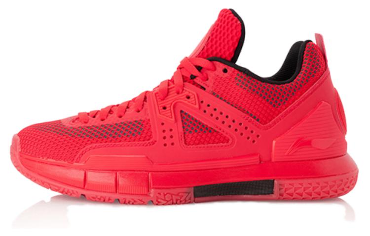 Li Ning WOW 5 Нескользящие Легкие Низкие Баскетбольные Кроссовки Мужские Красные ABAL047-11 45