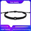 Acrylic Initial Letter Adjustable Woven Bracelet for Couples