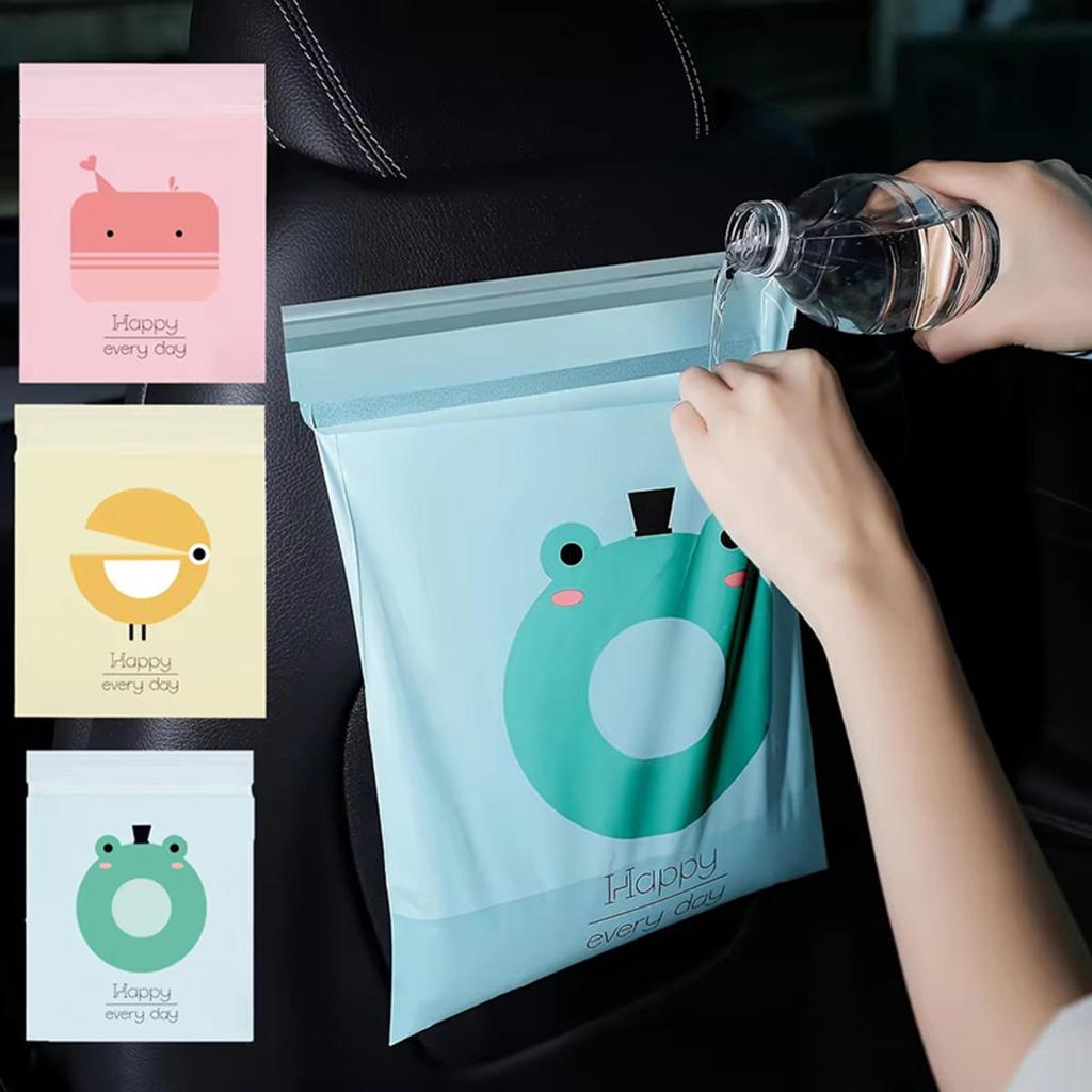 15pcs/Set Car Garbage Bag Dashboard Paste Portable Trash Rubbish Bag Auto Traveling Seat Back Hanging Disposable Trash Bag