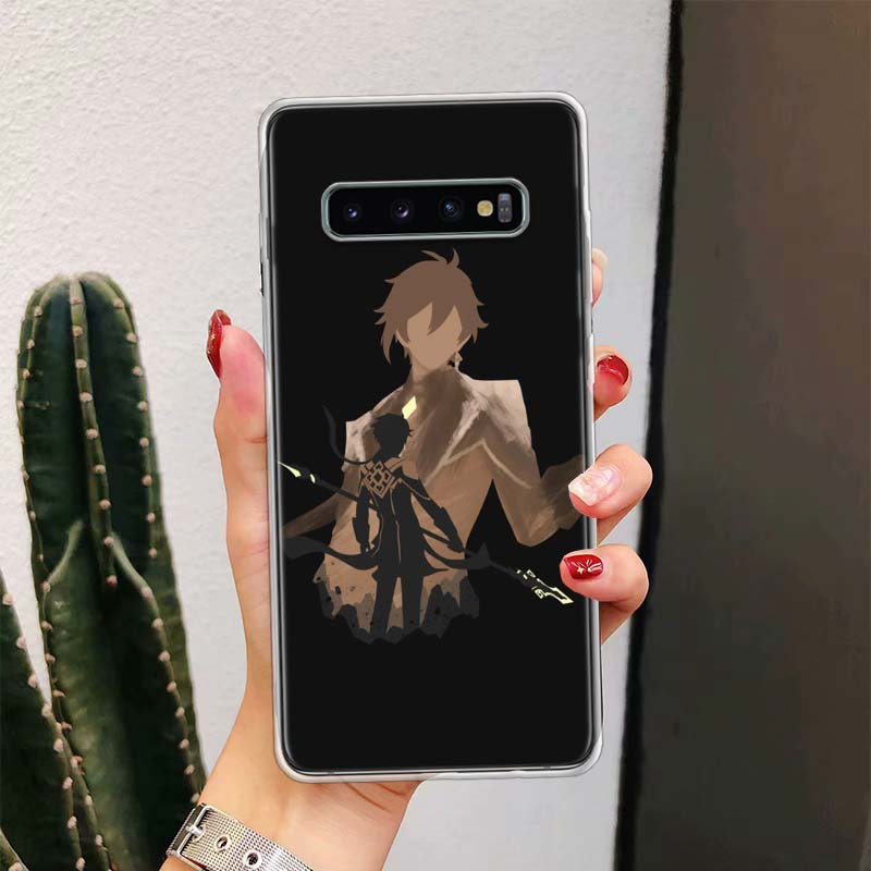 

Черное Искусство Genshin Impact Для Чехла Телефона Samsung Galaxy S25 S24 S23 S22 Ultra S21 Plus S20 FE S10 + S25Edge Fundas Cover Galaxy S Samsung S20 FE
