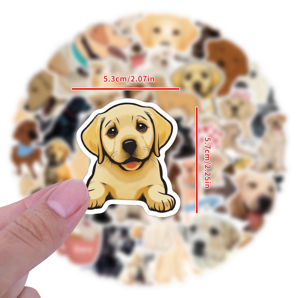 Labrador Animal Doodle Stickers - 60 Waterproof Sheets for Car, Notebook, and Luggage Decoration