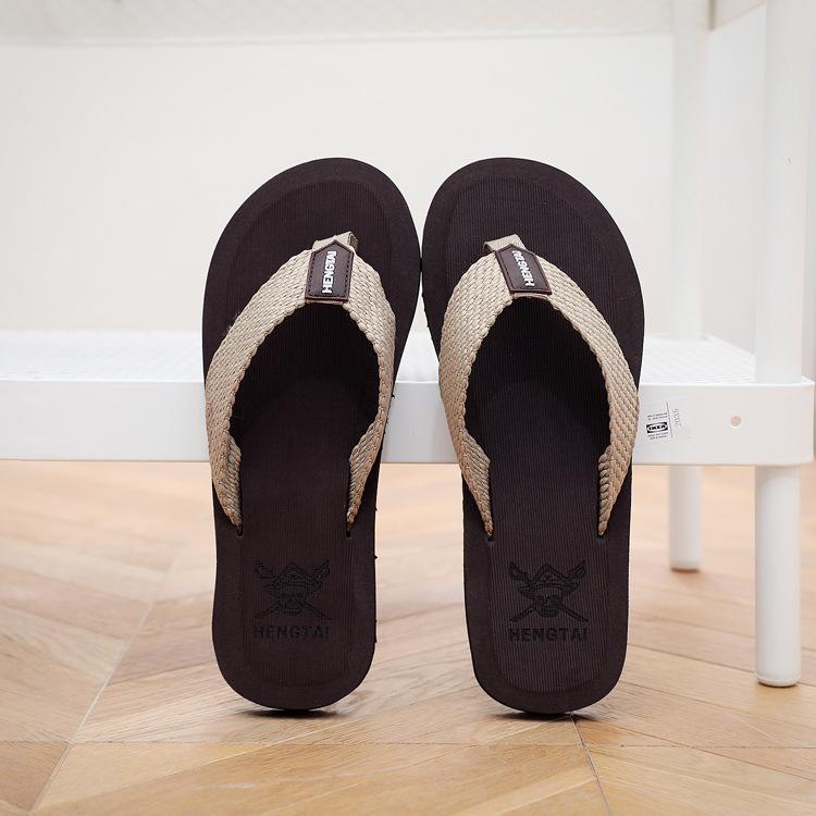 New Non-slip Beach Sandals Fashion Casual Plus Size slippers Men's Summer Herringbone Deer Flip Flops Men's