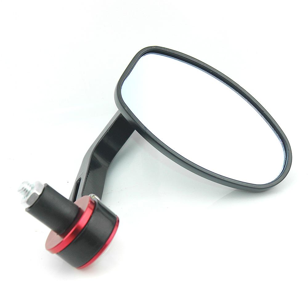 Pair 7/8" 22mm Motorcycle Handlebar Bar End Mirrors Oval Blue Glasses Side Rear View Mirror Universal for Motocross Moto
