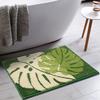 Two Leaf Super Soft  Microfiber  Bath Mat Super Absorbent Anti-Skid Door Mats for Home/Bathroom Mat/Bedroom/Kitchen/Floor Mat (Green) Pack of 1