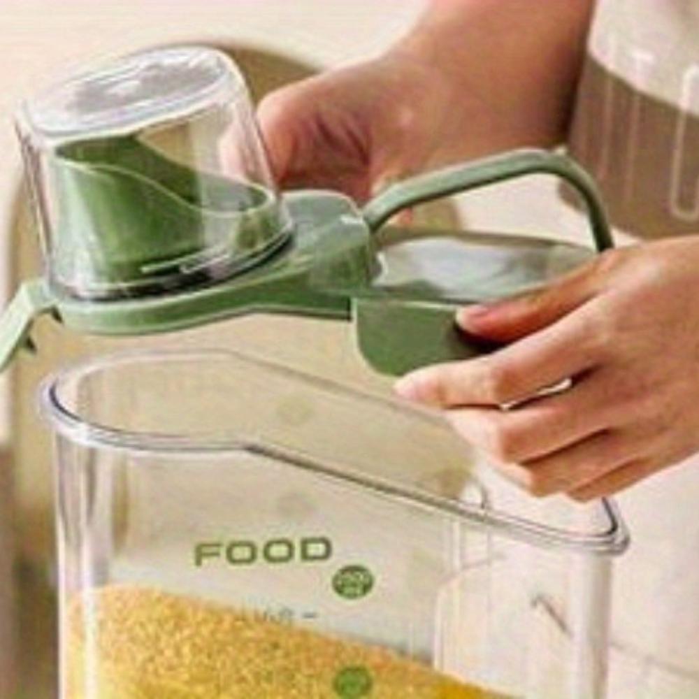 2pcs 2.8L Airtight Cereal Containers with Pouring Spout , Measuring Cup , BPA Free Plastic, Reusable, Square Design for Flour, Grain, Rice Storage