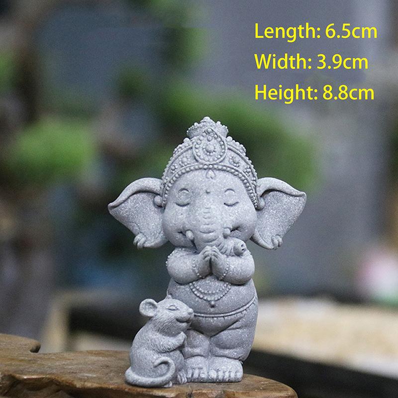 1Pc Elephant Statue With Hands Clasped In Prayer Position, A Guardian Elephant Statue, For Home Decoration.