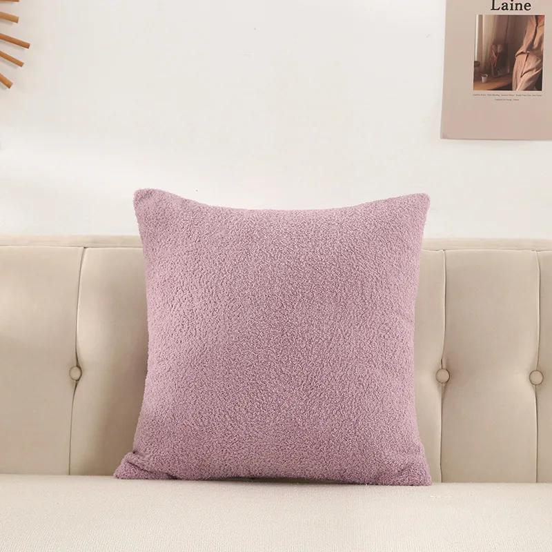 Plush Velvet Pillow Cover Premium Teddy Fleece Sofa Cushion Case Office Nap Pillow Seat Back Support Home Decor Throw Pillowcase