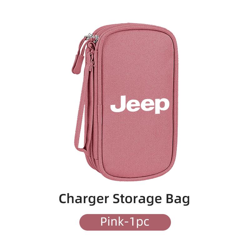 Car Interior Data Cable Storage Bag Mini EVA Case Travel Pack For Jeep Renegade Compass Grand Cherokee Wrangler JK Patriot Liber AJY1