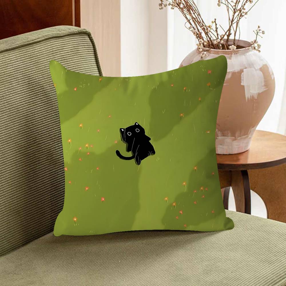 

Милая мультяшная подушка-кошка в подарок, украшение для дома, офиса, спальни, дивана, автомобиля, наволочка 45x45 16x16Inch