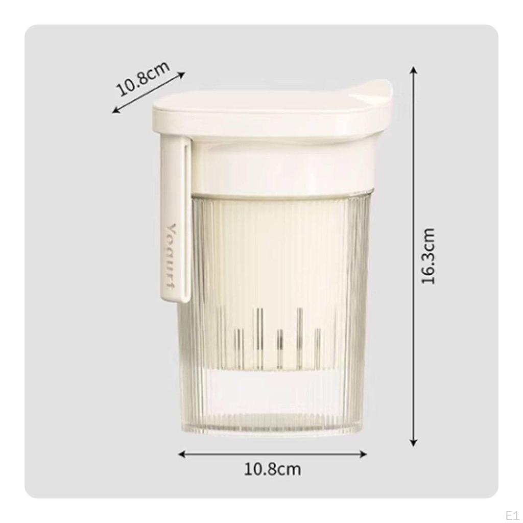 Greek Yogurt Strainer Portable Maker Cup Airtight Lid Whey Separator for DIY