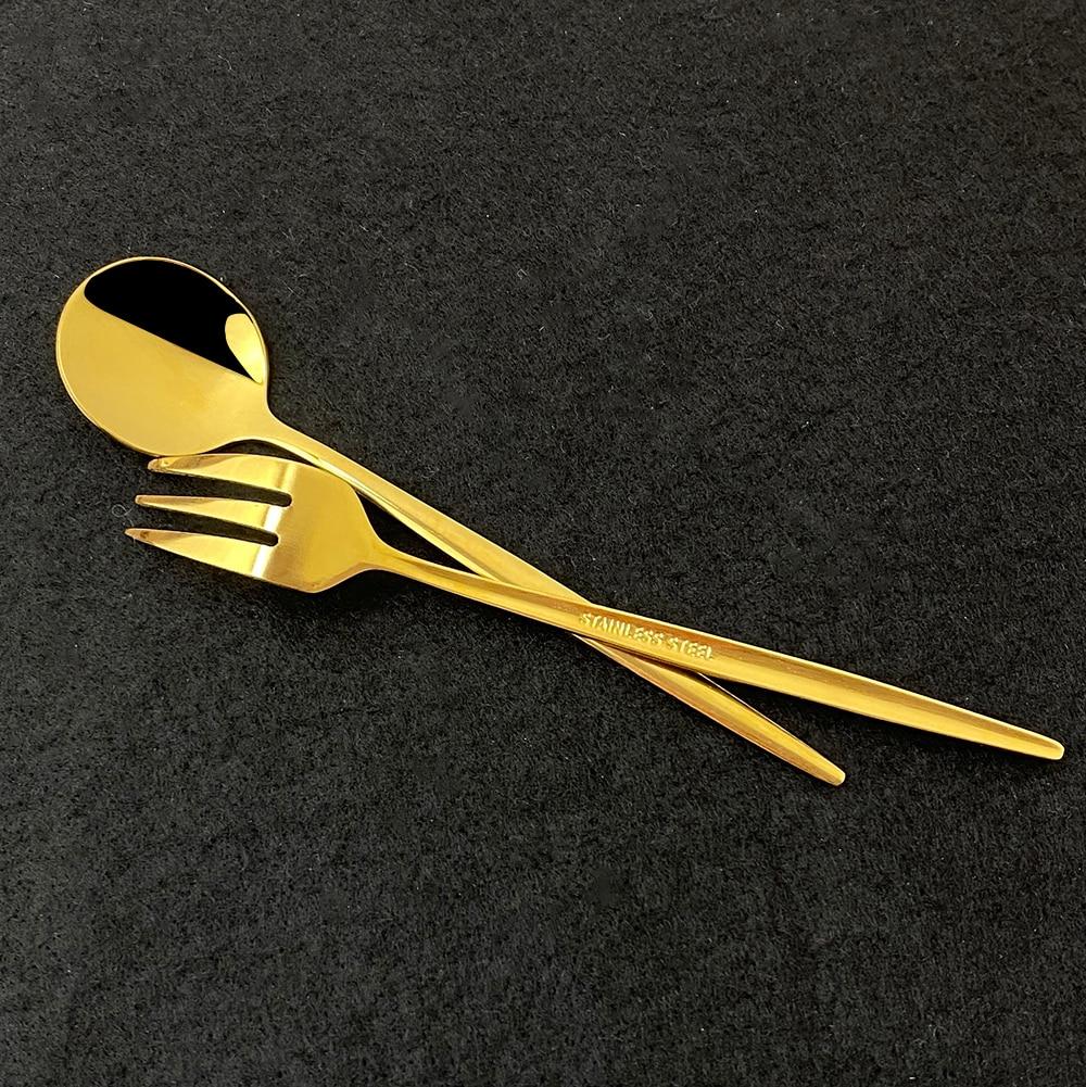 5Pcs Dinnerware Set White Gold Cutlery Set Stainless Steel Golden Cutlery Tableware Set Western Spoon Fork Knife Flatware Set