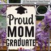 2D Flat Vintage Graduation Keepsake - Proud Mom & Graduate Diploma Scroll Metal Sign - Aluminium Rustic Decor for /Outdoor - Graduation Decoration