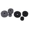 6PCS Drum Felt Pad Set Multiple Sizes Cymbal Non Slip Washer Replacement Black and Gray