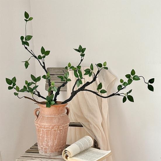 Fake Plants Stems Realistic Artificial Greenery Plant Stem Faux Bendable Branches with Leaves for Vase Filler Home Office Dining Table Decor