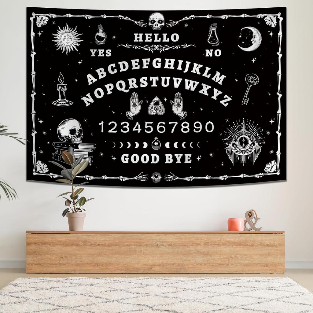 Halloween Gotisk Grunge Rumsdekor,Dödskalletapet för Sovrum,Goth Heksig Mörk Estetik Heminredning,Litet Skelett Vintage Svart