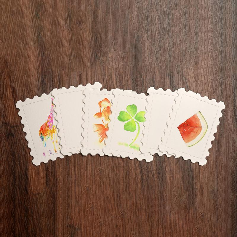 Stamp Ticket Stub Watercolor Painting Paper 50% Cotton 25 Sheets 300G Fine Lines Portable Water Color Paper Art Supplies