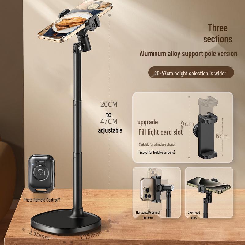 Soporte para teléfono móvil 2025: Soporte de Escritorio para Transmisión en Vivo y Selfies Cenitales, Uso Universal para TikTok y Videos.