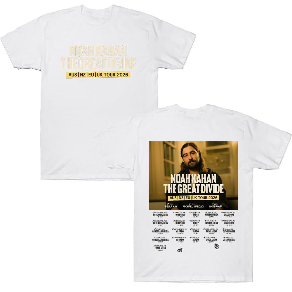 Noah Kahan The Great Divide TOUR 2026 T Shirts Women Men Pure Cotton Casual T-Shirts Crewneck Tee Shirt Short Sleeve Summer Tees