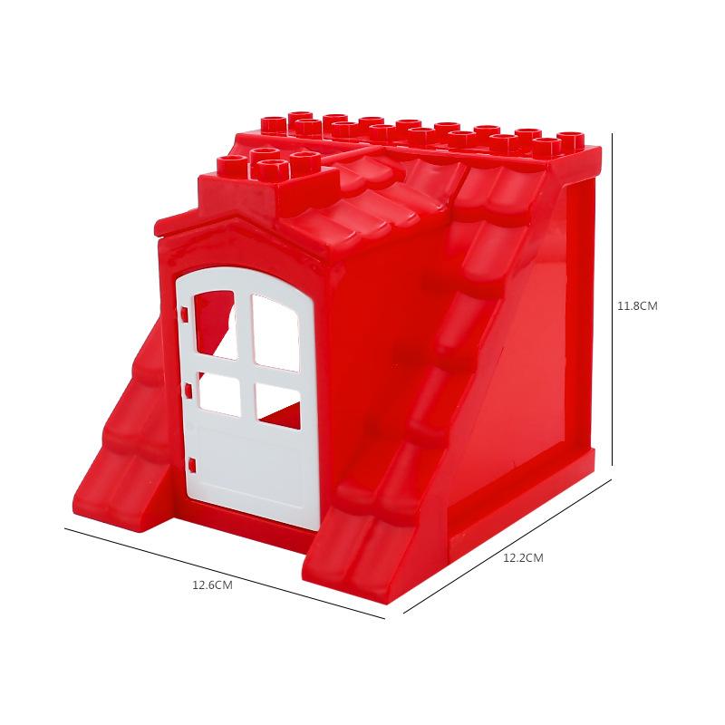 Big Particles Building Blocks Castle Scene Accessories Houses Roof Wall Compatible Large Bricks Educational Toys For Kids Gifts