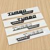 2pcs 3D ABS Letters TURBO 4MATIC Plus Logo Car Bumper Sticker Side Emblem Badge for C117 W117 GLE53 GLA45 A45 A35 CLA35 CLA45