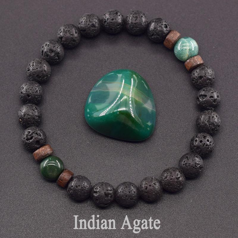 Natürliches gelbes Tigerauge-Perlenarmband für Männer und Frauen, schwarzes vulkanisches Lava-Armband, tibetisches Buddha-Armband, elastisches Seil, Paar-Steinarmband