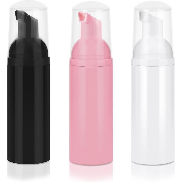 Foam Pump Bottle 3Pcs Travel Lash Shampoo Bottle, Empty Portable Refillable Mousse Foam Soap Dispenser for Hand Soap, Lash Cleanser, Shampoo, Face