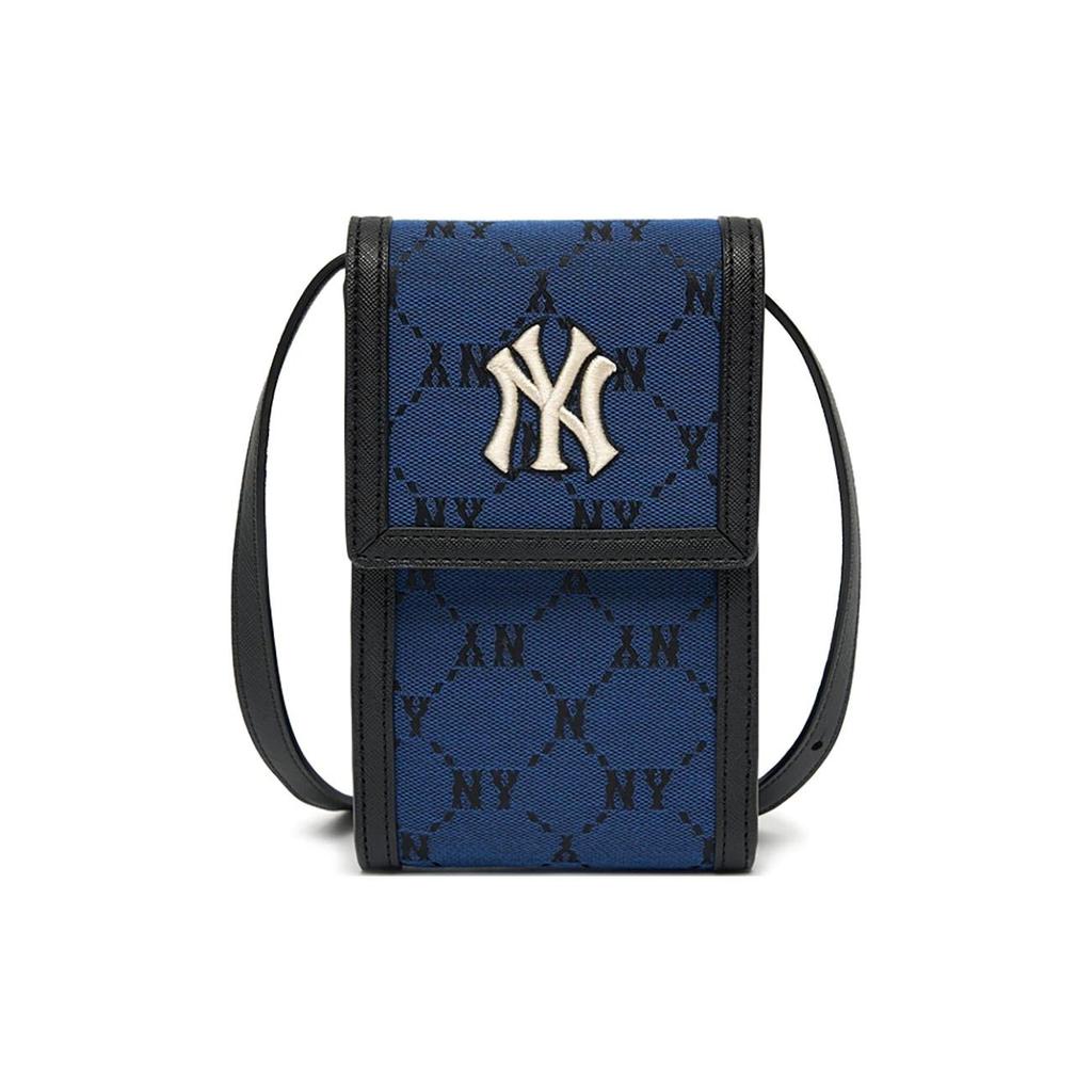 New MLB Monogram Collection Polyester One Shoulder Crossbody Cell Phone Pouch Regular Unisex Midnight Blue 3ACRH011N-50BLD