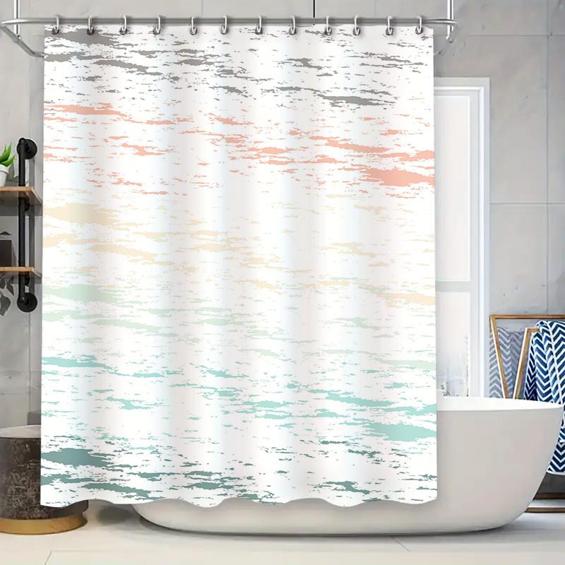 

Fashionable Shower Curtain With Waterproof Print Modern Home Decor Item For Bathrooms Easy Installation And Maintenance Availabl W60H190(CM)-1 Pcs