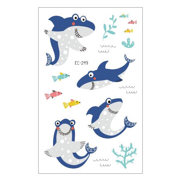 Waterproof Children's Pirate Shark Tattoo Stickers - Birthday Party & Cartoon Design
