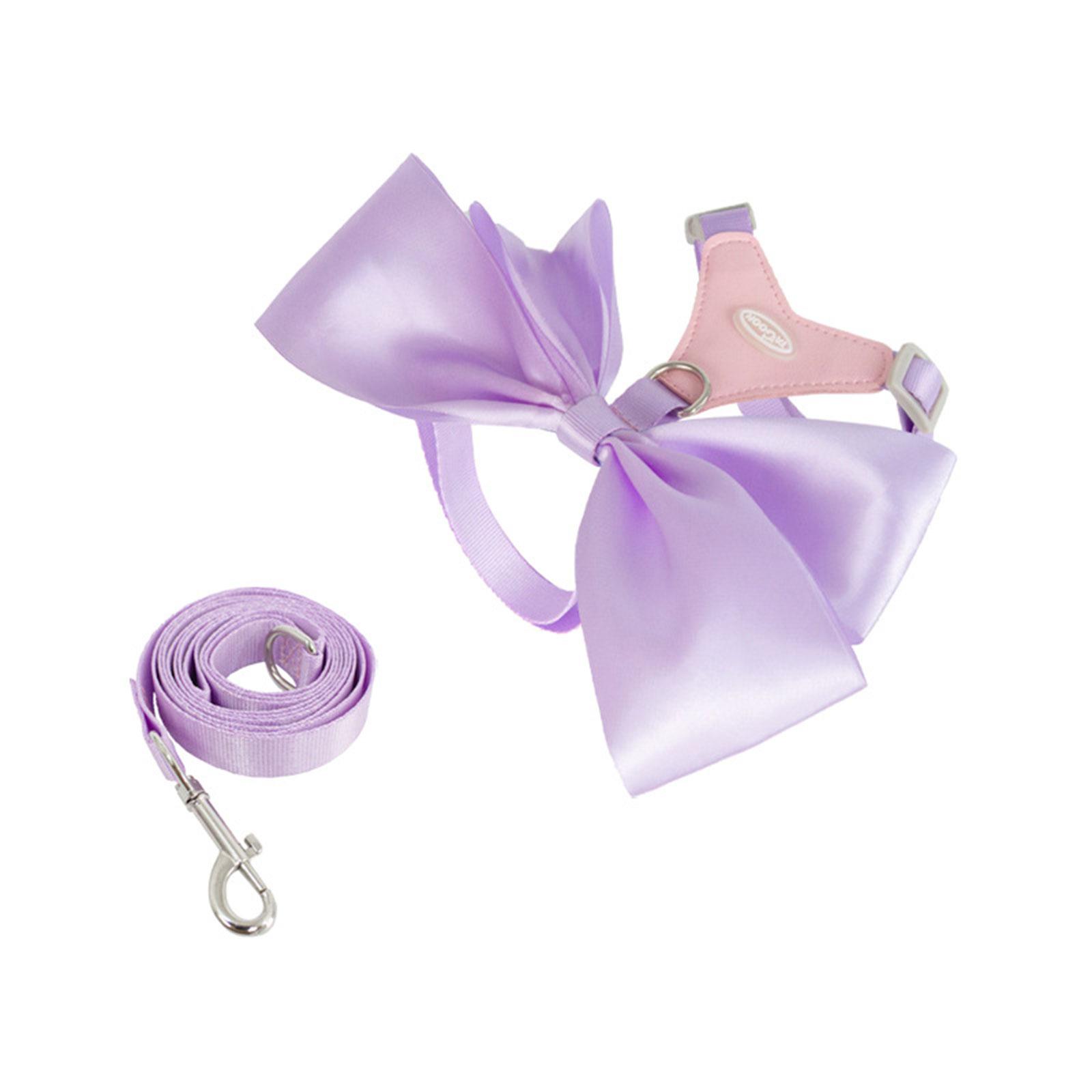 

Поводок для собак, поводок-жилет с милым бантом, веревка для жилета, 5 футов в длину, поводок для дрессировки домашних животных, прогулок, плавания, походов S фиолетовый