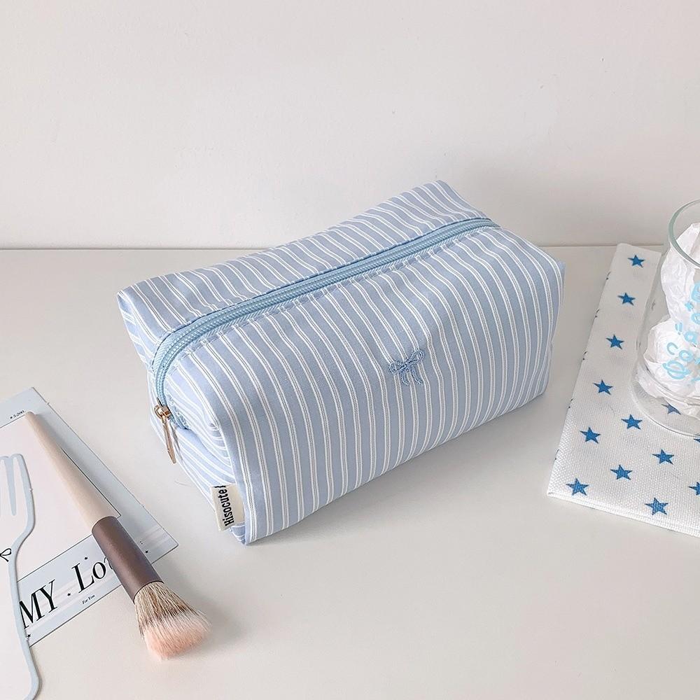 Korean Style Cloth Bow Cosmetic Bag Large Capacity Portable Beauty Case  Travel Storage