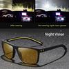 Fashion Vintage Square Frame Unisex Night Vision Glasses Anti Glare UV400 Eyewear Reduce Visual Fatigue