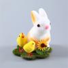 Easters Bunnies Rabbit Decorations Bunnies Eggs Flocking  Table Decorations Decorative Statue Outdoor Artificial Figurines