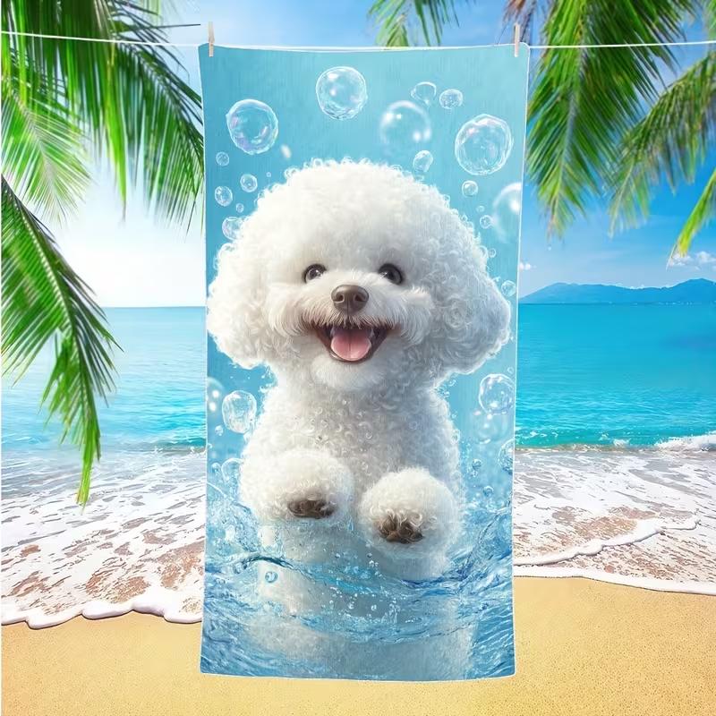 

Ultra Fine Fiber Beach Towel for Sleeping Puppies Yoga Travel Swimming Beach Camping Beach Towel Large Sand Free Fast Drying W40*H60(CM)