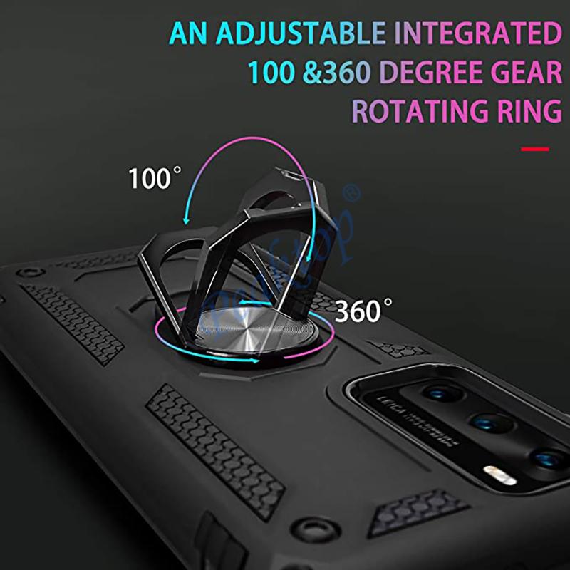 Soft Shockproof Case For Huawei Honor 20 10 9X Y9S P40 P30 Mate 30 20 lite Pro Car Ring Stand Holder Protective Case