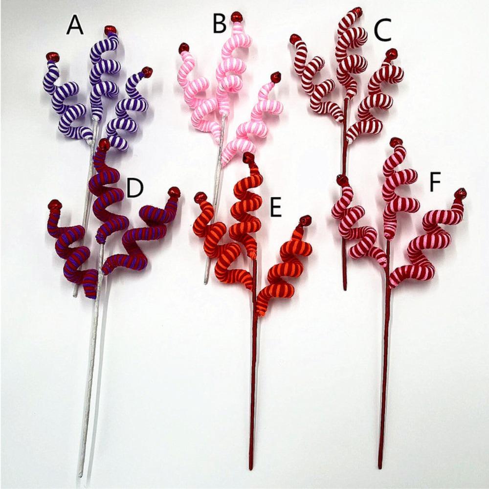 Candy Color Xmas DIY Bouquet with Bell Christmas Tree Decorations Twisted Lollipop Flower Branches DIY Accessories Navidad Gift