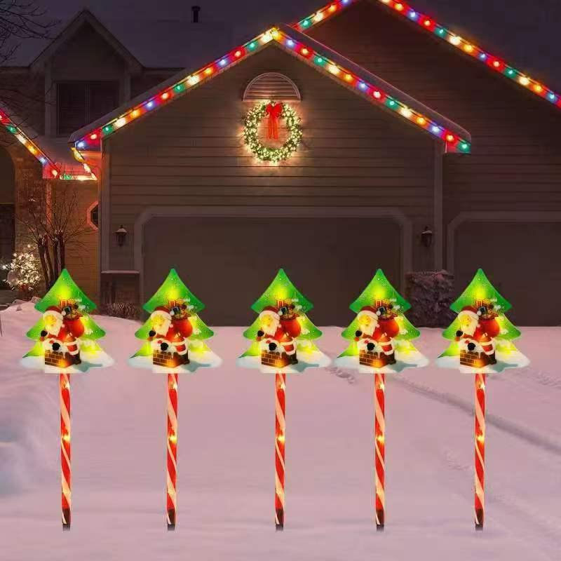 2025 Solar Weihnachts-Weihnachtsmann und Schneemann Leuchtende Lichterkette für Außendekoration