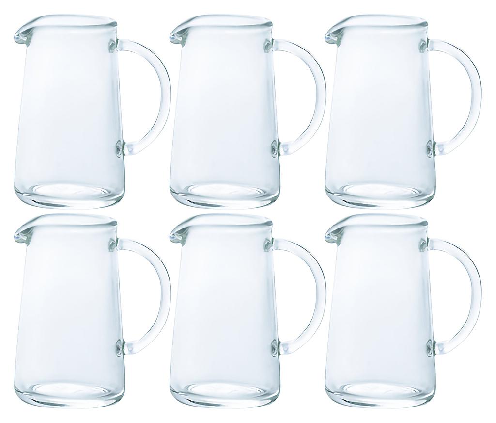 ADERIA Glass Milk Pitcher, 40ml, Trapezoid, Small, Set of 6, H-4751