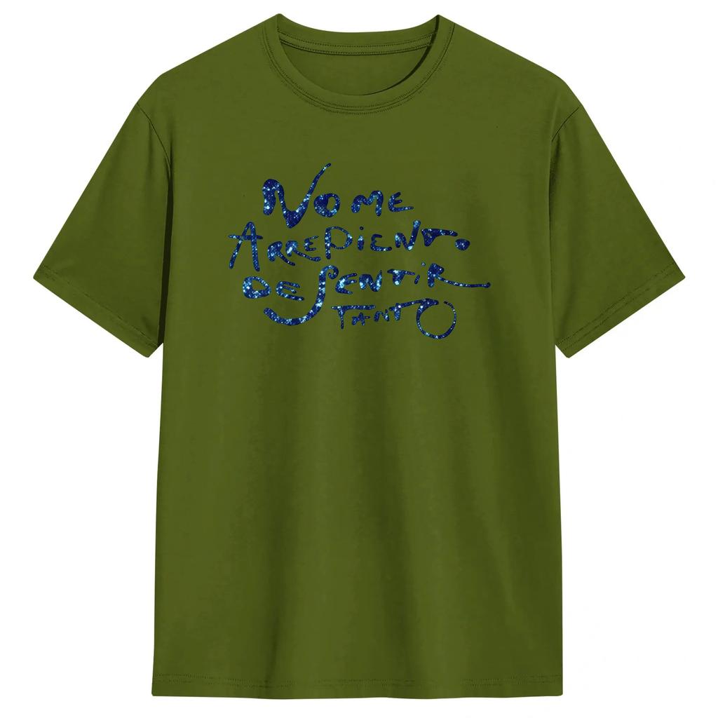 Non Mi Pento Di Sentire Così T-shirt Uomo Karol G Divertente Puro Cotone Maglietta Girocollo Manica Corta T-shirt Taglie Grandi Top