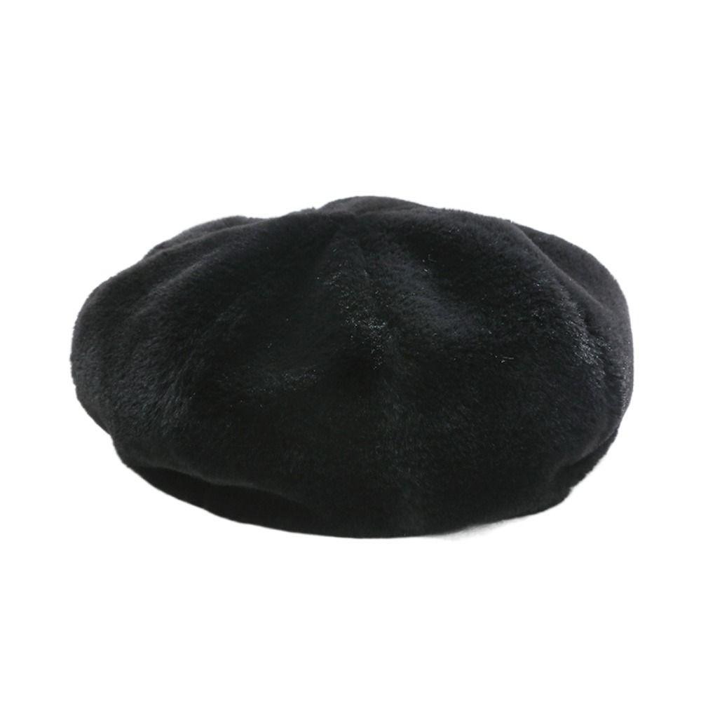 Fashionable Beret Soft and Skin Friendly Warm Hat Leisure Plush Hat  Summer