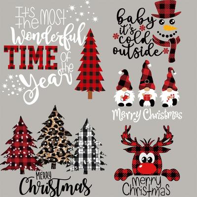 Wunderbare Weihnachts-Aufbügler, Winterbaum, Schnee-Aufkleber, Vinyl, waschbar, zum Selbermachen, Kapuzenpullover, Oberteile, Thermopresse, Aufbügler