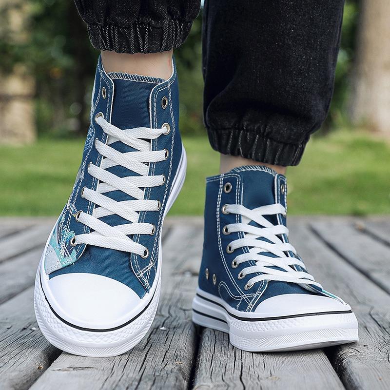 Autumn new men's canvas shoes high-top shoes men's casual cloth shoes trendy versatile fashion men's shoes
