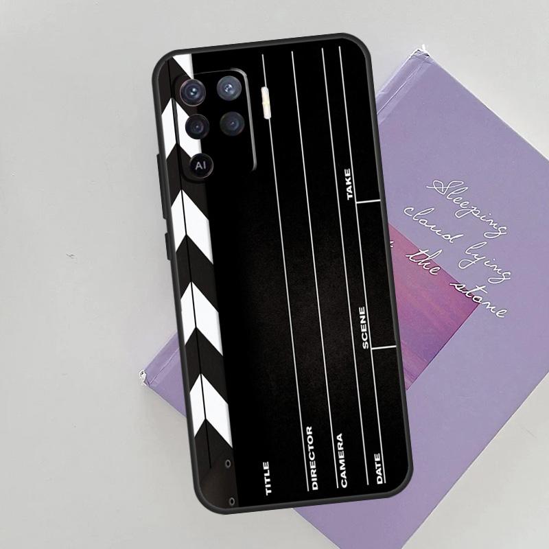 Film Movie Clapper Board Case For Oppo A15 A16 A17 A52 A72 A76 A96 A74 A94 A53 A54S A57S A58 A78 A98 A77 Phone Cover