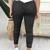 Women's Fashionable Solid Color Drawstring Elastic Waist Pocket Casual Pants