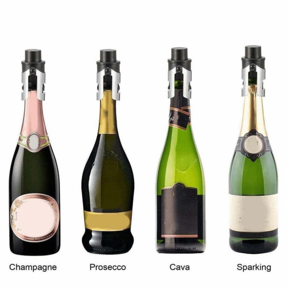 2pcs Built-in Pressure Pump Champagne Sealer with Time Stamp Wine Bottle Cap Wine Stopper  Brewing
