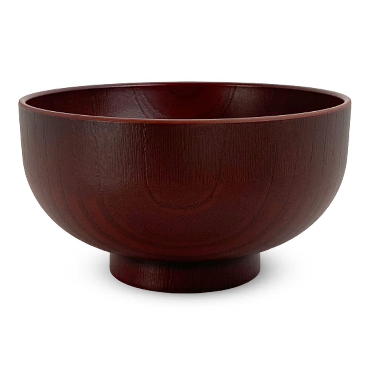 Miso Soup Heat Woodgrain Red Made in Japan J-kitchens Bowl, 370cc, 13.5×H7.5cm, Resistant, Finish, Dye,